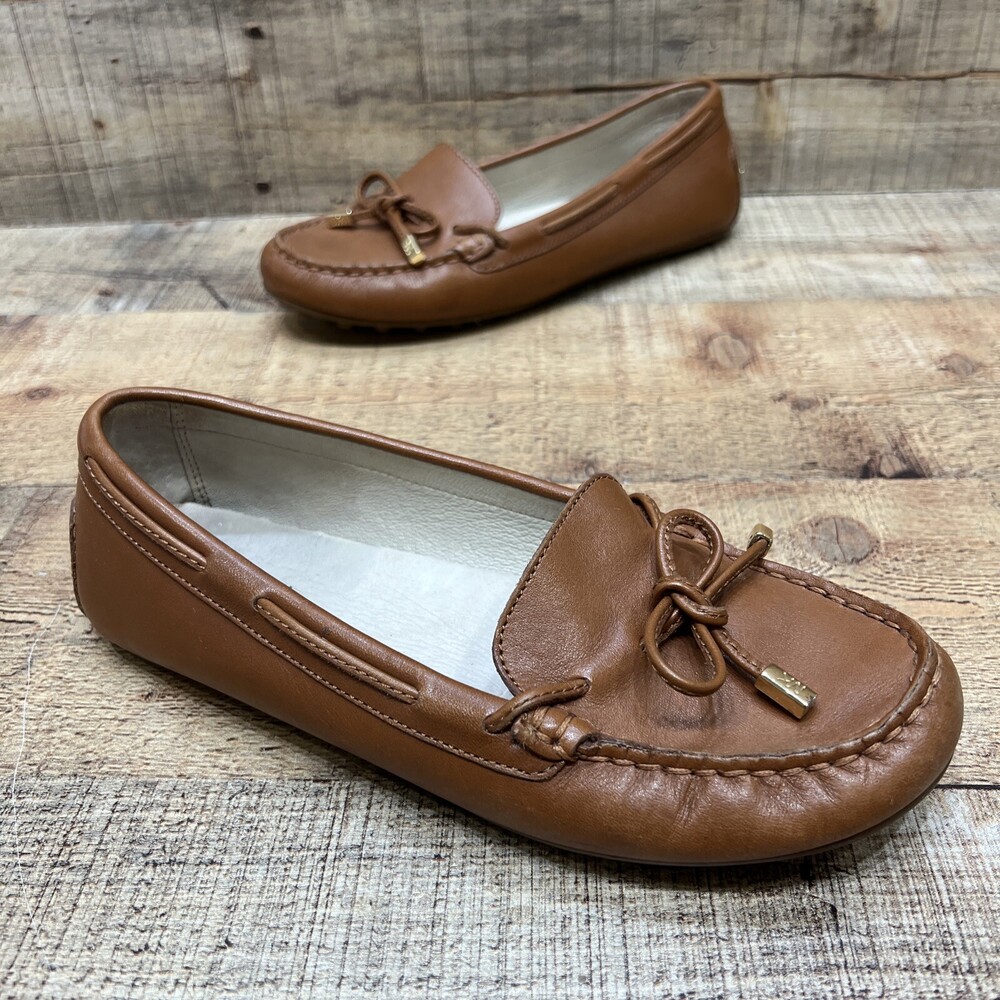 MICHAEL by Michael Kors Womens Brown Leather Slip On Loafers Size 6.5 M